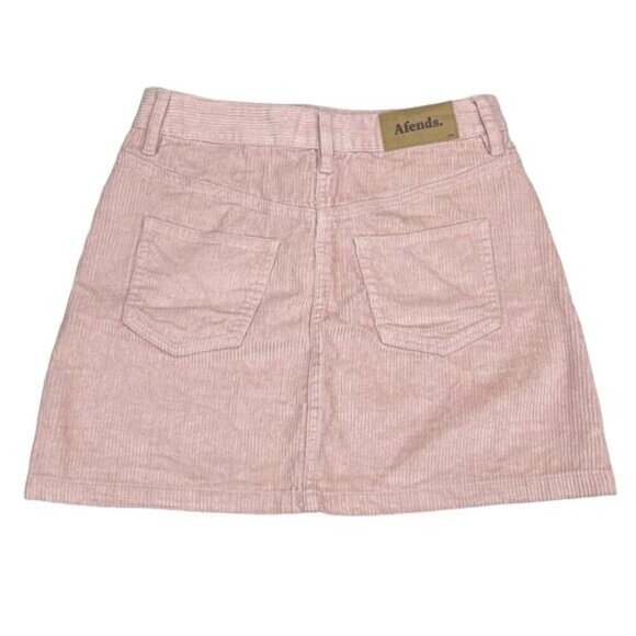 AFENDS Corduroy Hemp Organic Cotton Mini Skirt Sz 2 Pink - Picture 7 of 8